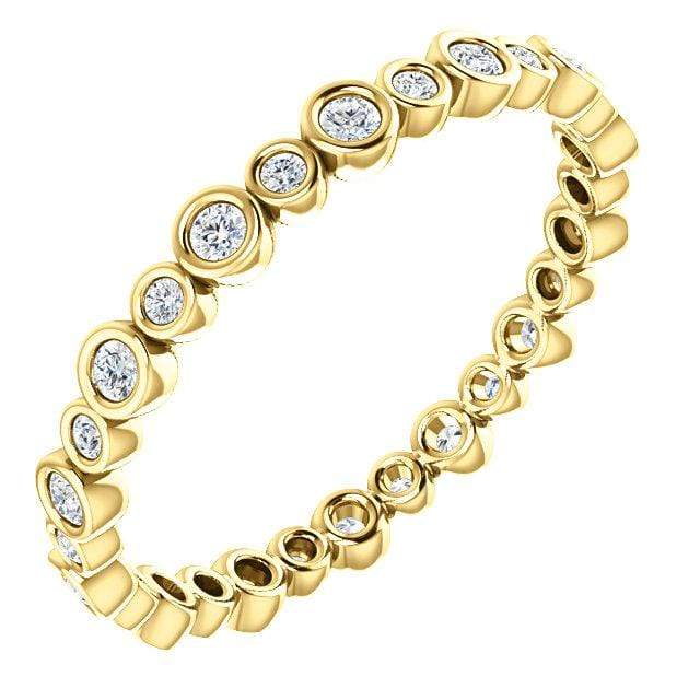 Bree Anniversary Band - Bezel Set Diamond Eternity Stacking Ring Wedding Band Genuine Mined Diamonds / 14K Yellow Gold Ring by Nodeform