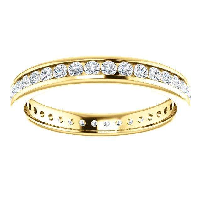 Moissanite, diamond or sapphire Channel Set Eternity Anniversary Wedding Band Moissanite / 18k Yellow Gold Ring by Nodeform