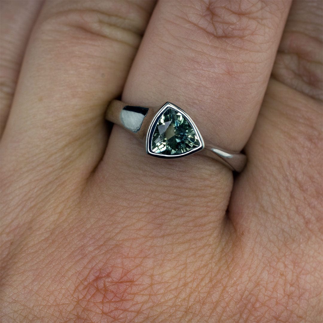 Trillion teal Green 6.24x6.18mm/1.07ct  Madagascar Sapphire Loose Gemstone Loose Gemstone by Nodeform