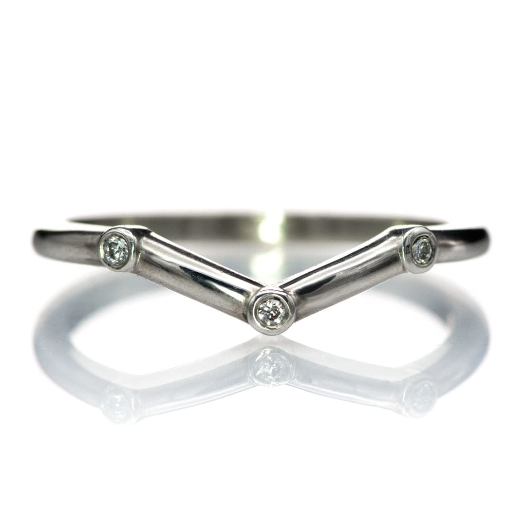 Vinnie Chevron Band - Bezel Set Diamond Contoured Wedding Ring Ring by Nodeform