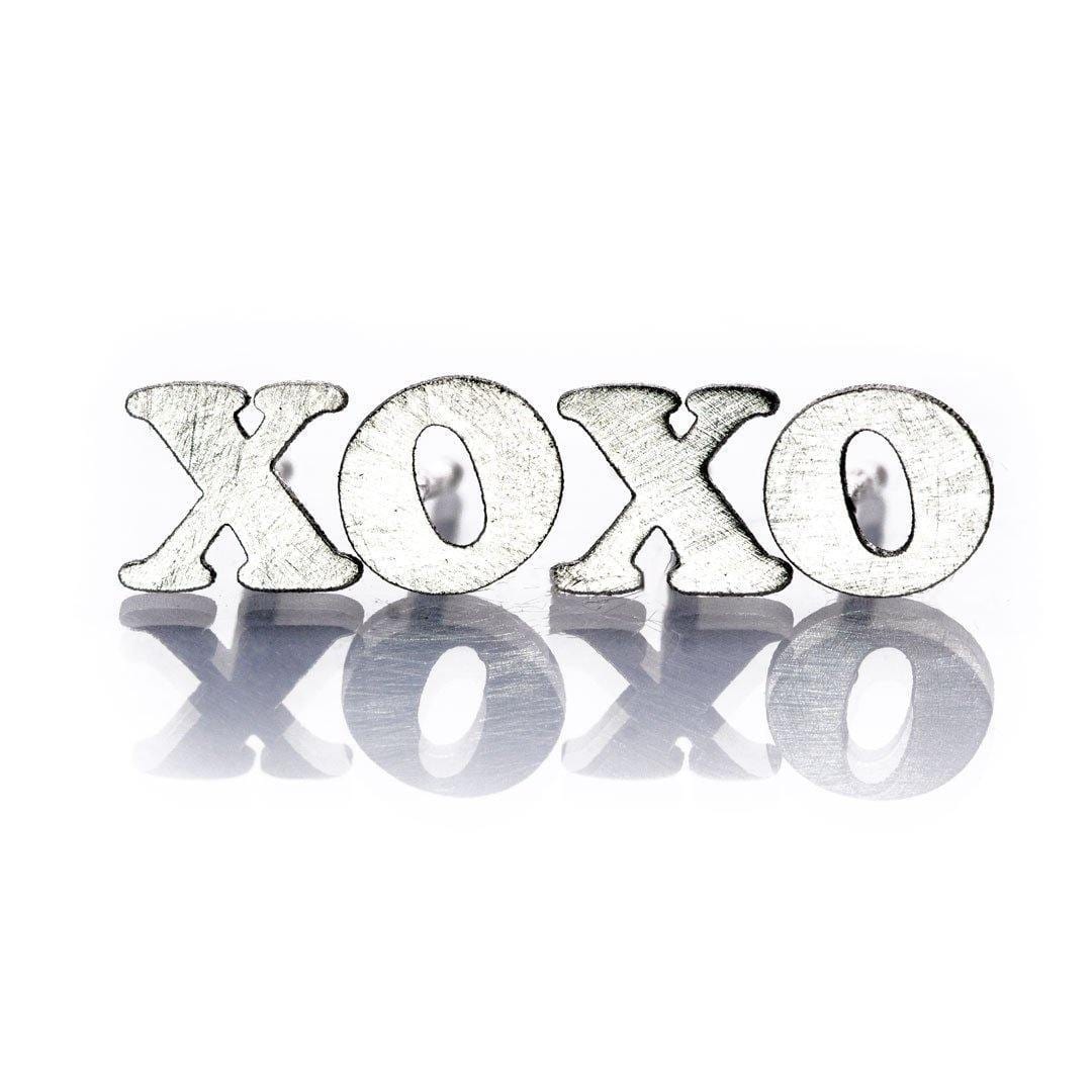 Ethical Sustainable Tiny XO Hugs & Kisses Sterling Silver Stud Earrings, Ready to Ship