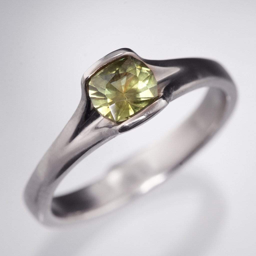 Yellow-Green Precision cut Cushion 5.4 x 4.6mm/0.72ct  Montana Sapphire Loose Gemstone Loose Gemstone by Nodeform