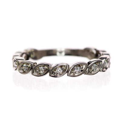 Mable Band, 1/6CTW Lab-created Diamonds or Moissanite Stacking Half Eternity Anniversary Ring All Lab-created Diamonds / Continuum Sterling Silver Ring by Nodeform