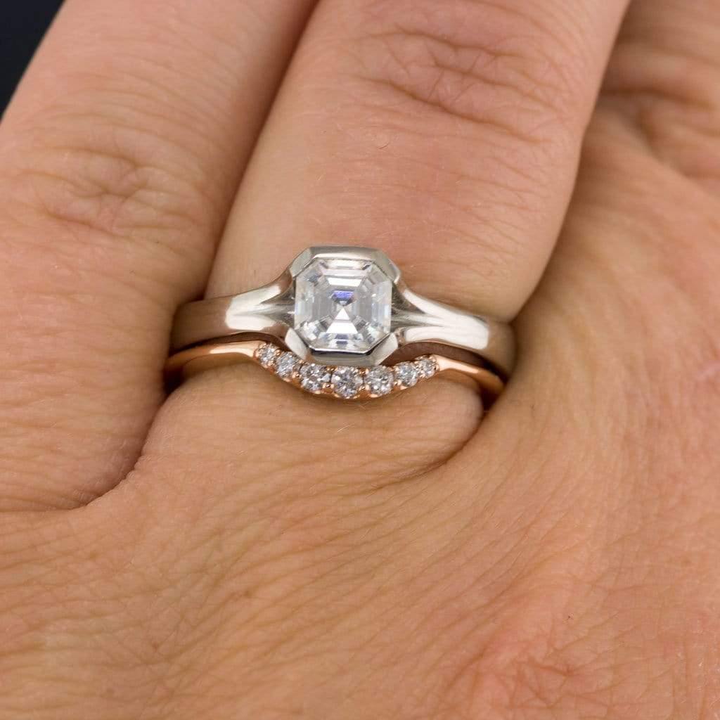 Asscher cut clearance moissanite ring