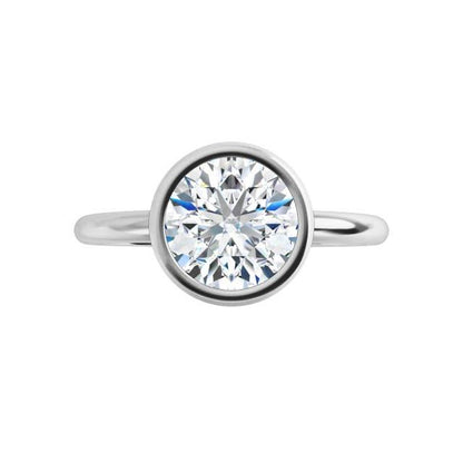 Emma Bezel Set Solitaire Engagement Ring - Setting only