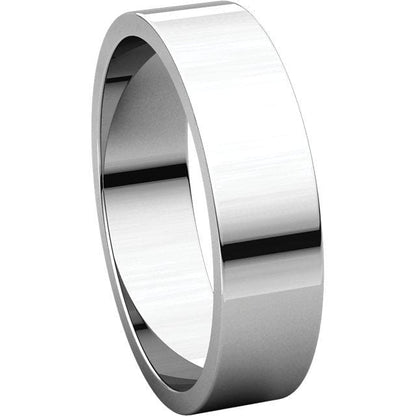Wide Flat Modern Simple Wedding Band Platinum / 4mm Ring by Nodeform