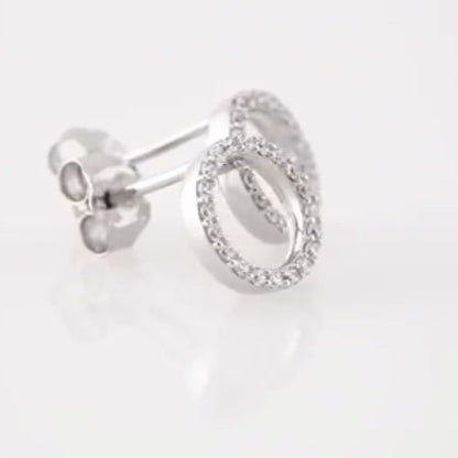 Geometric Diamond Circle Studs Earrings