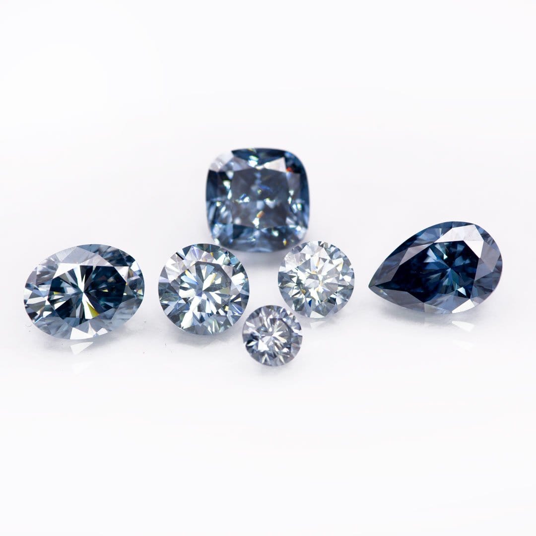 Square Cushion Cut Blue-Gray Moissanite Loose Stone Loose Gemstone by Nodeform
