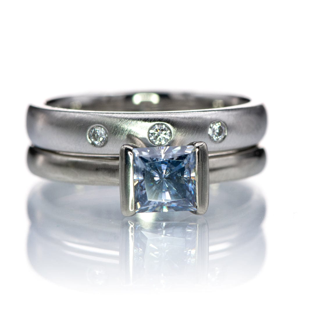 Narrow 3 Diamond Domed Wedding Ring Ring by Nodeform