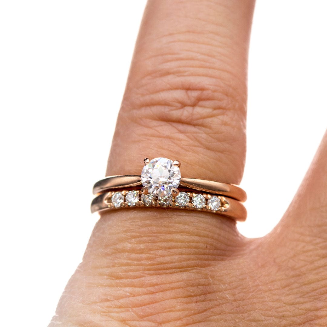 14K Rose Gold Diamond Ring Simple Gold Diamond Ring 