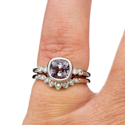 Brooklynn - Bezel Set Accented Engagement Ring with Side Stones - Setting only Ring Setting by Nodeform