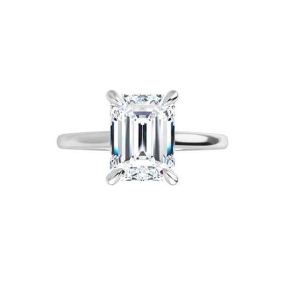 Emily Prong Set Narrow Cathedral Solitaire Engagement Ring - Setting only