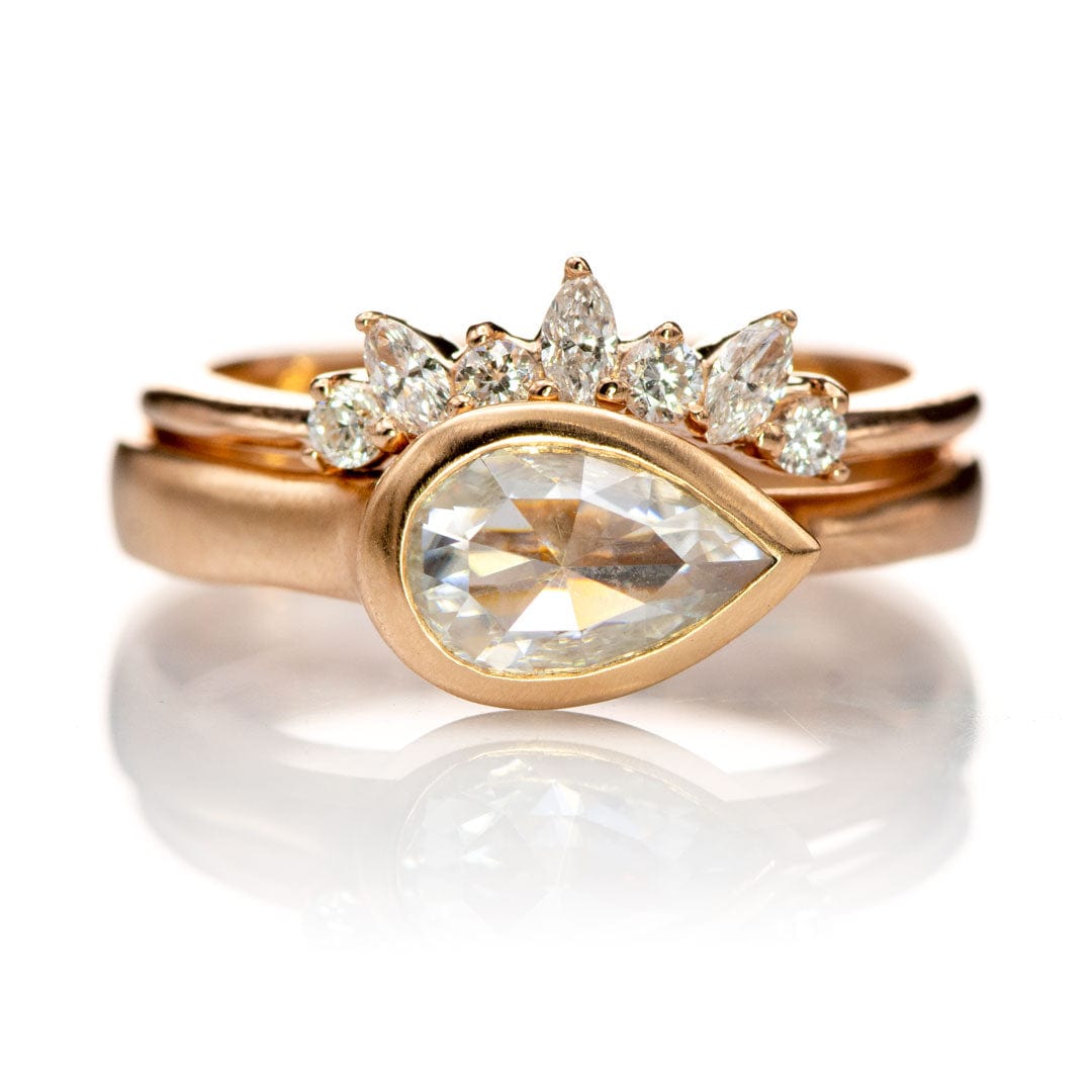 Signet Stones Ring | Custom Gold Signet Monogram Ring with Gemstones | NIXIN 14K Rose Gold / Satin Finish / 4.5