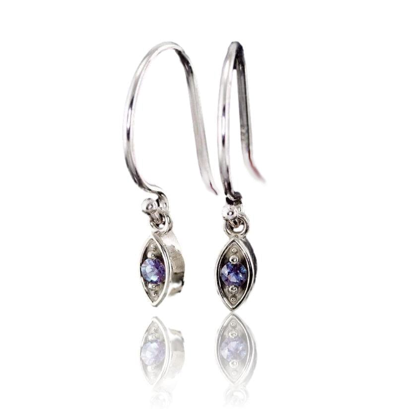 Lab-Grown Alexandrite Marquise Shape Dangle Earrings Sterling Silver Earrings by Nodeform