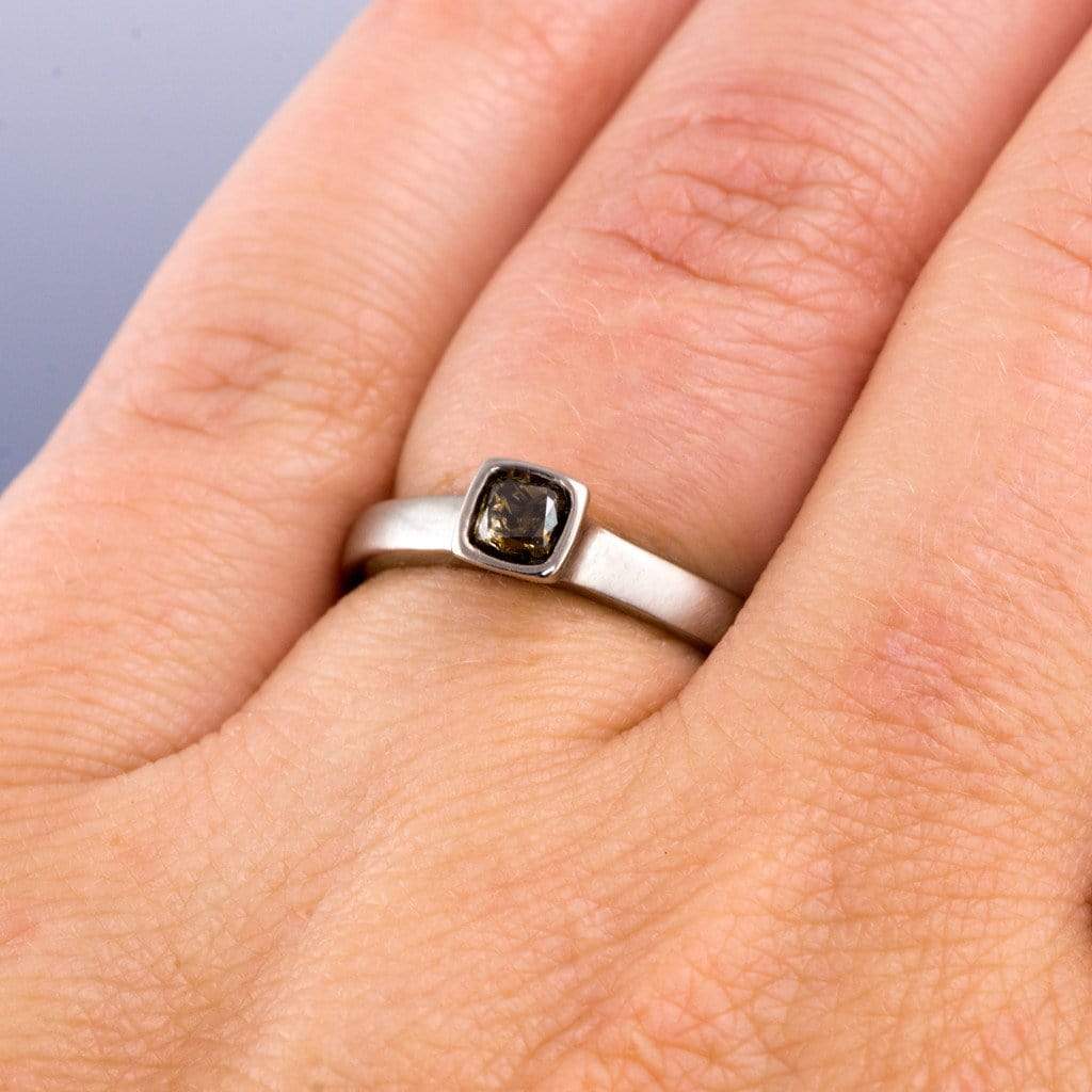 Coffin Brown Diamond Ring, Brown Coffin Cut Diamond Engagement Ring, KDL400  | eBay