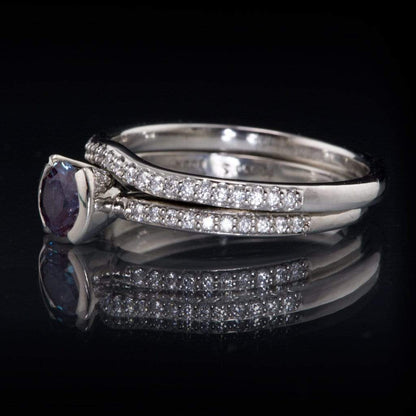 Half Eternity Diamond Micro Pave Contoured Wedding Ring Band Ring by Nodeform