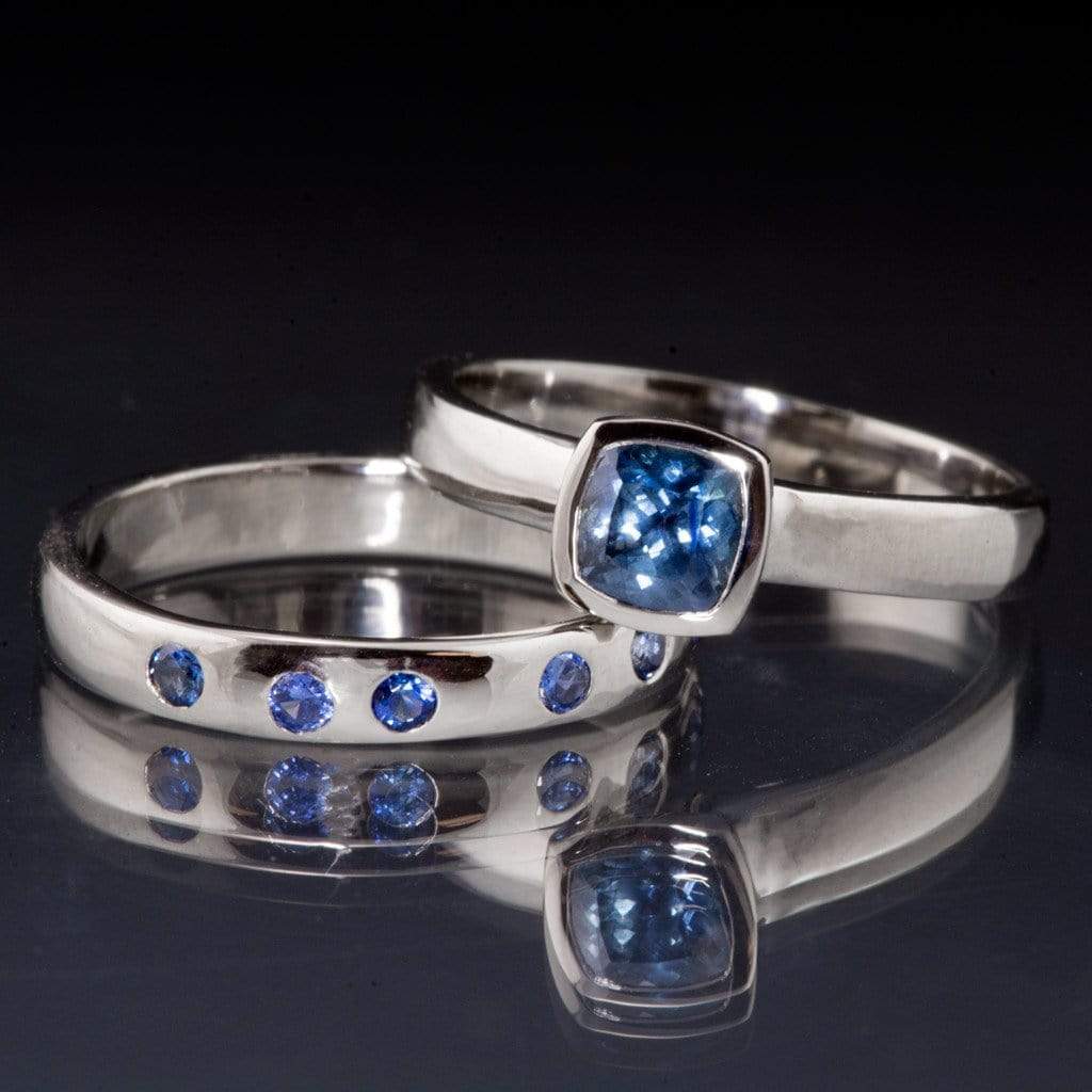 Random Blue Sapphire Wedding Ring Ring by Nodeform