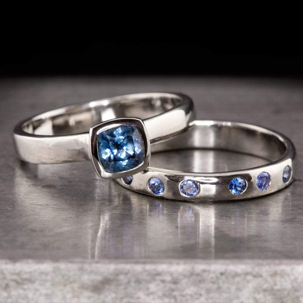 Random Blue Sapphire Wedding Ring Ring by Nodeform
