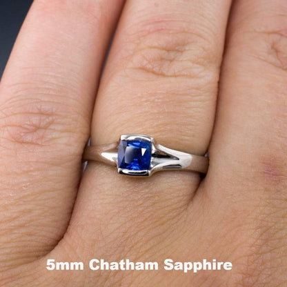 Square Cushion Cut Lab Created Blue Sapphire Gemstone Loose Gemstone by Nodeform