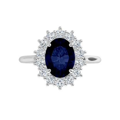 Ophelia - Prong Set Halo Engagement Ring - Setting only