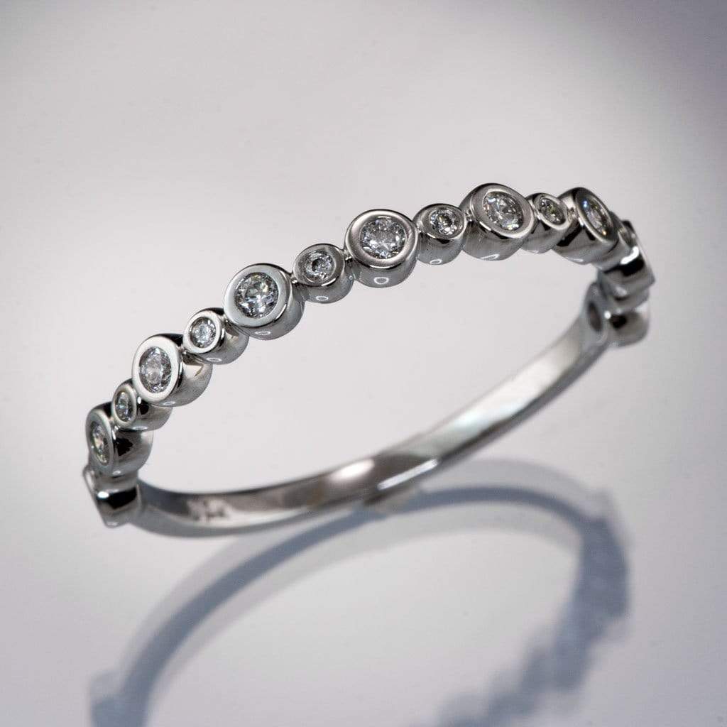 Brigid Anniversary Band Bezel Set Diamond Half Eternity Stacking Wedding Ring Ring by Nodeform