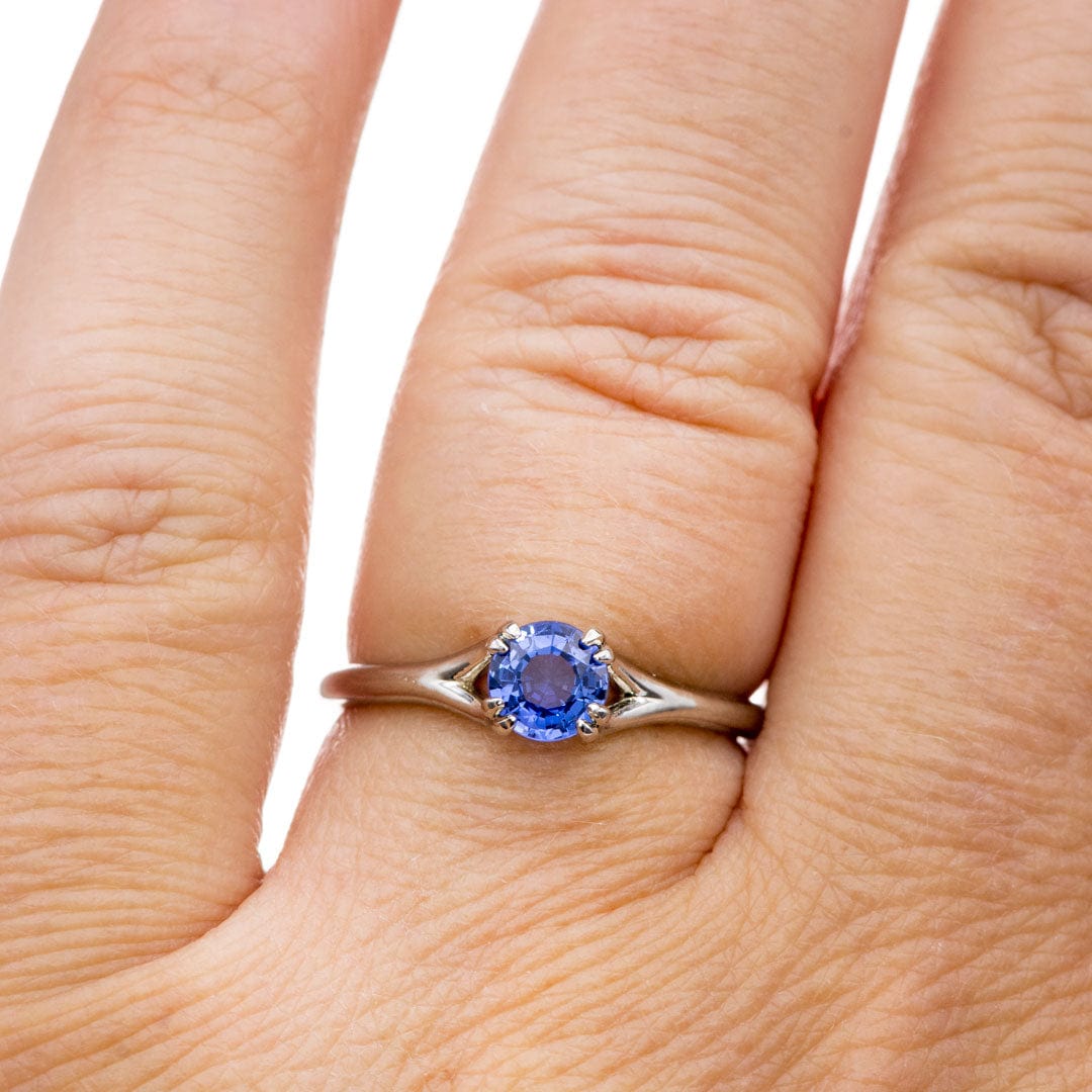 Buy 5mm Blue Sapphire Dainty Ring in 14k SOlid Gold | Chordia Jewels