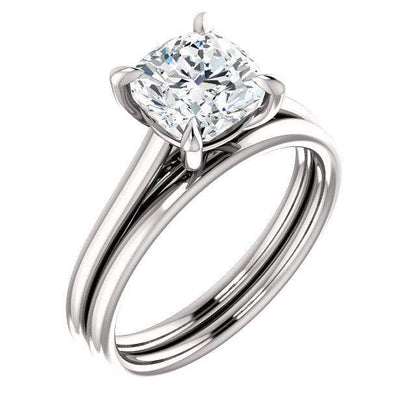 Emily Prong Set Narrow Cathedral Solitaire Engagement Ring - Setting only Ring Setting by Nodeform