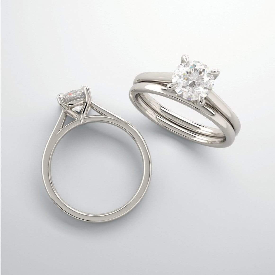 Emily Prong Set Narrow Cathedral Solitaire Engagement Ring - Setting only Ring Setting by Nodeform