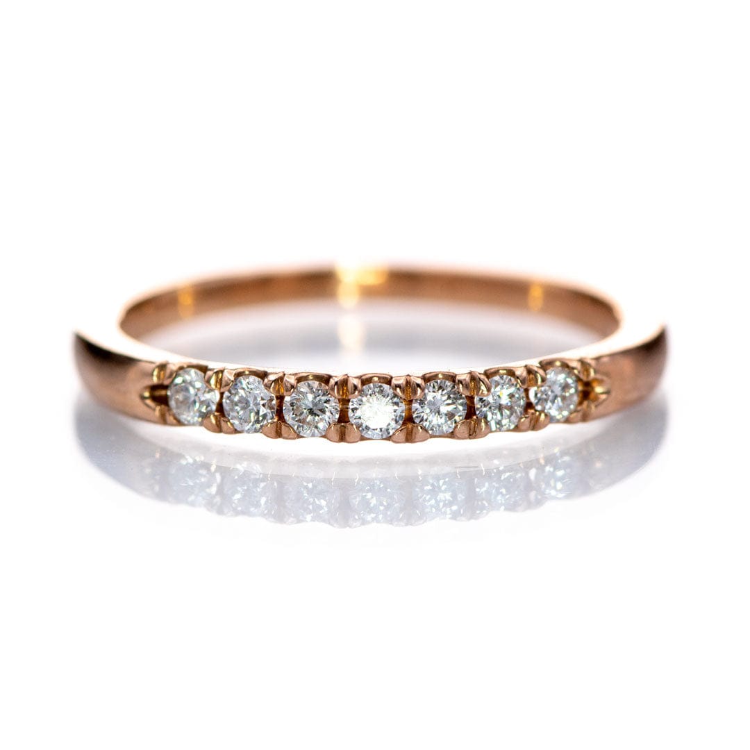 Freya Anniversary Band - French Set Moissanite or Diamond Pave Ring Stacking Wedding Band Ring by Nodeform