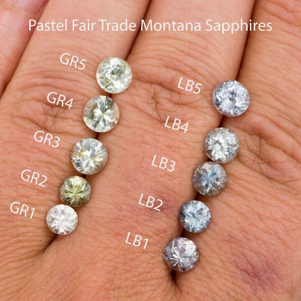 Pastel Fair Trade Montana Sapphire Half Bezel Diamond Star Dust Engage