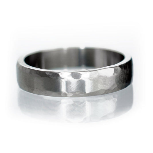 Hammered Edge Textured Wedding Band Ring by Nodeform