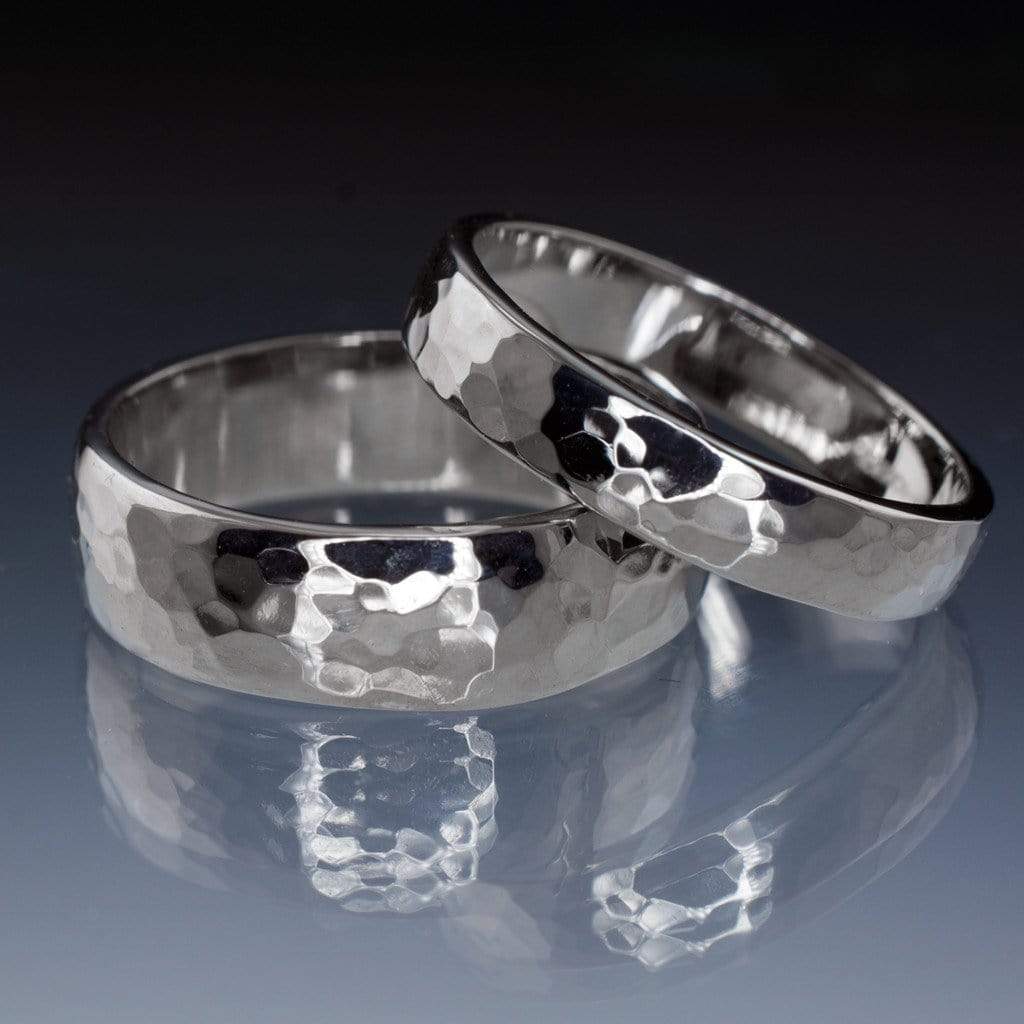 Wide Hammered Domed Wedding Band Ring by Nodeform