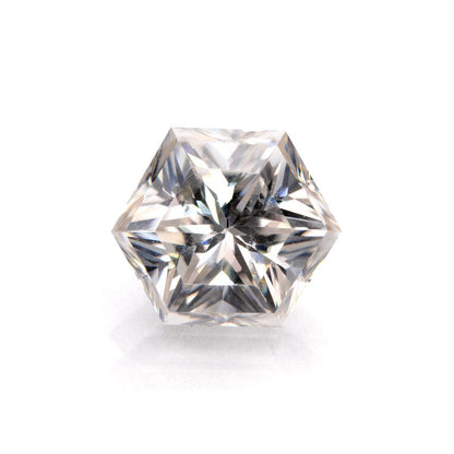 Hexagon Brilliant Cut White Moissanite Gemstone Loose Gemstone by Nodeform
