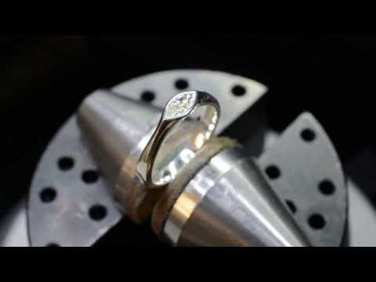 Marquise Moissanite Bezel Solitaire Engagement Ring