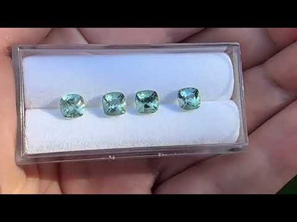 Cushion Teal Green/Blue Fair Trade Sapphire Half Bezel Solitaire Engagement Ring