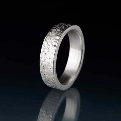Concrete Texture Wedding Band Ring by Nodeform