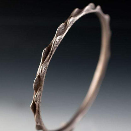 Bumpy Stainless Steel Bracelet Bangle 3D Printed Design, Ready to Ship Bracelet by Nodeform