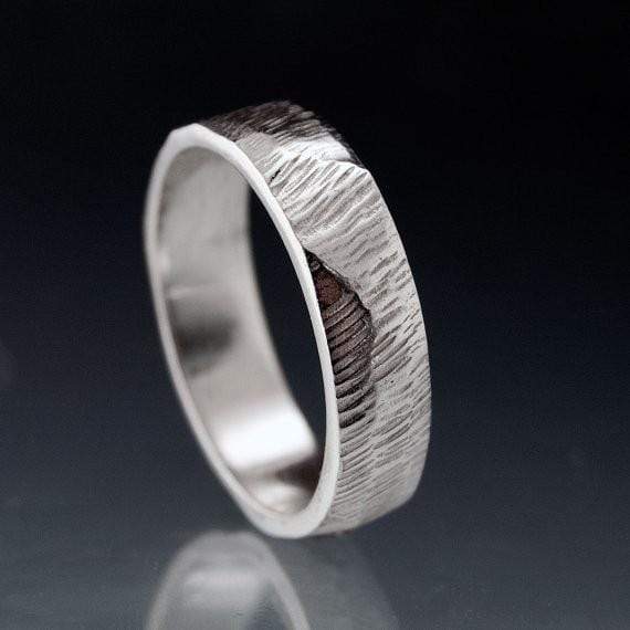 Wide Rasp Texture Wedding Band Sterling Silver / 5mm Ring by Nodeform