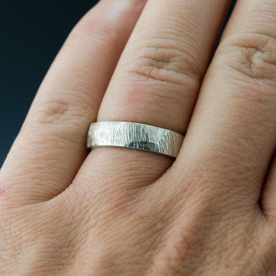 Wide Rasp Texture Wedding Band Ring by Nodeform