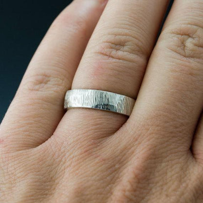 Wide Rasp Texture Wedding Band Ring by Nodeform