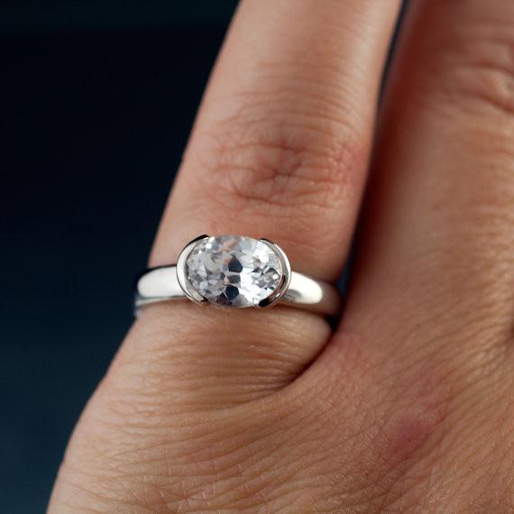 Miabella 2-3/4 Carat T.G.W. Created White Sapphire 10k White Gold  Engagement Ring - Walmart.com