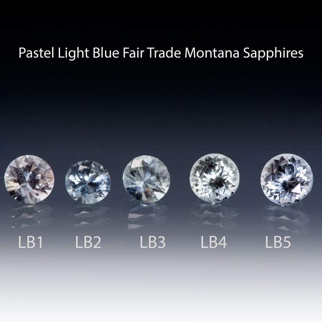 Pastel Light Blue Fair Trade Montana Sapphire Half Bezel Diamond Star Dust Engagement Ring Ring by Nodeform