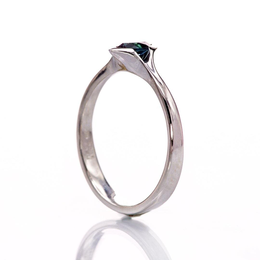 Chatham Marquise Alexandrite Semi-Bezel Solitaire Sterling Silver Engagement Ring, ready to Ship 6x3mm / Sterling Silver Ring Ready To Ship by Nodeform