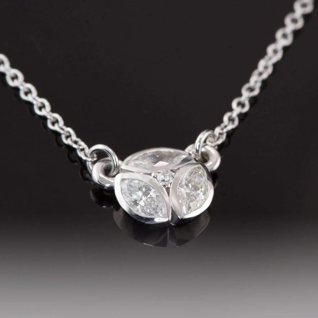 Bezel set marquise hot sale diamond necklace