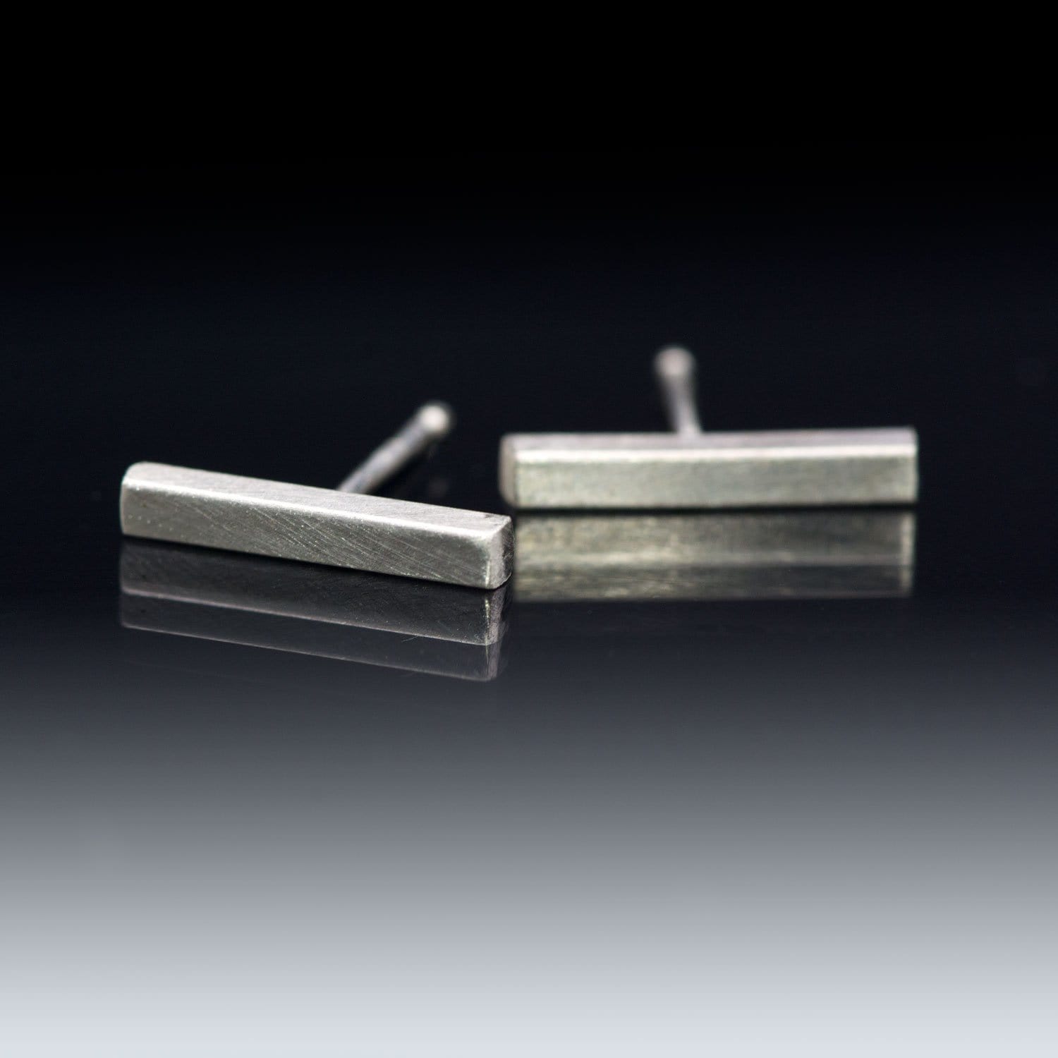 Simple Sterling Silver Bar Studs Earrings, Ready to Ship Sterling Silver Earrings by Nodeform
