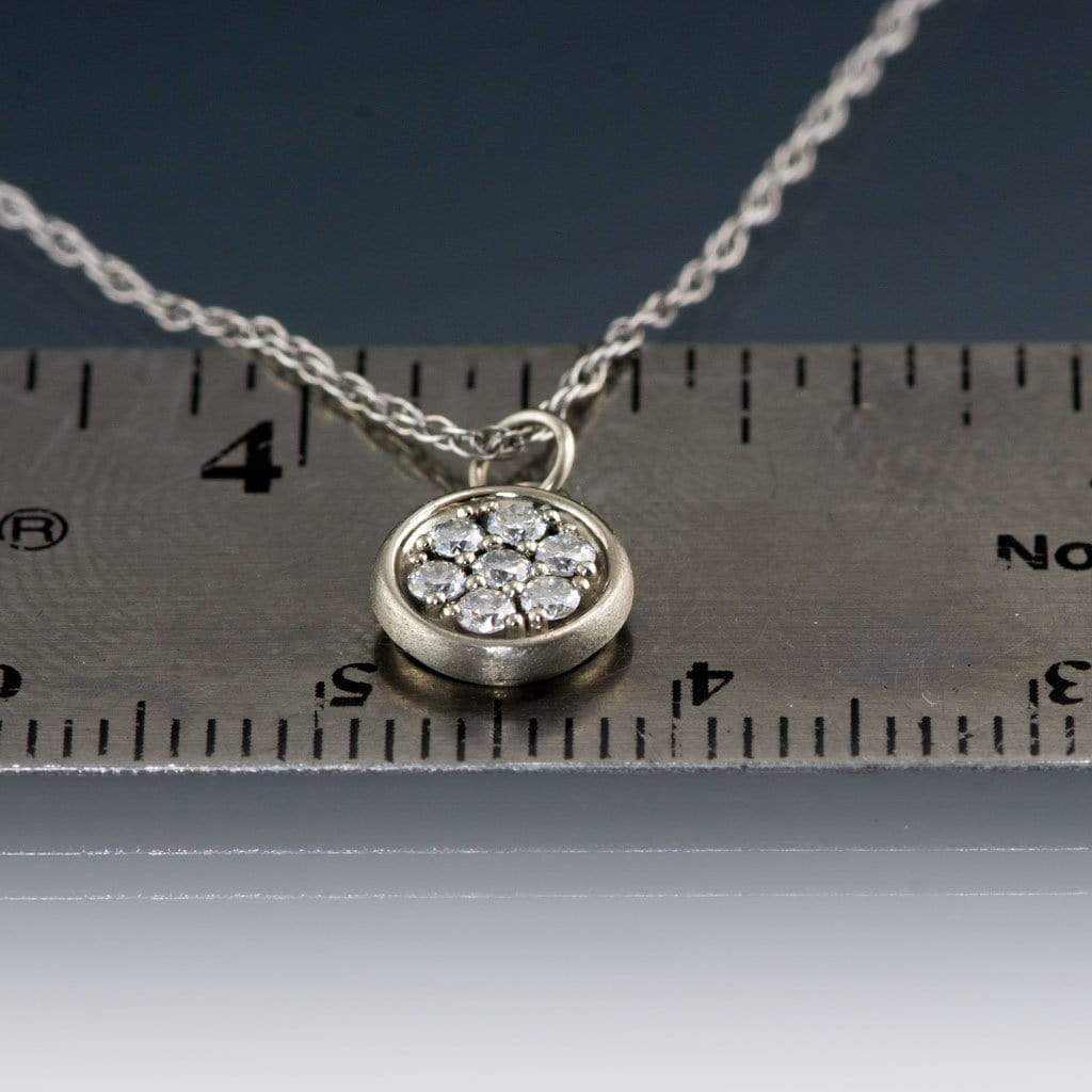 Round Moissanite Cluster Gold Pendant Necklace