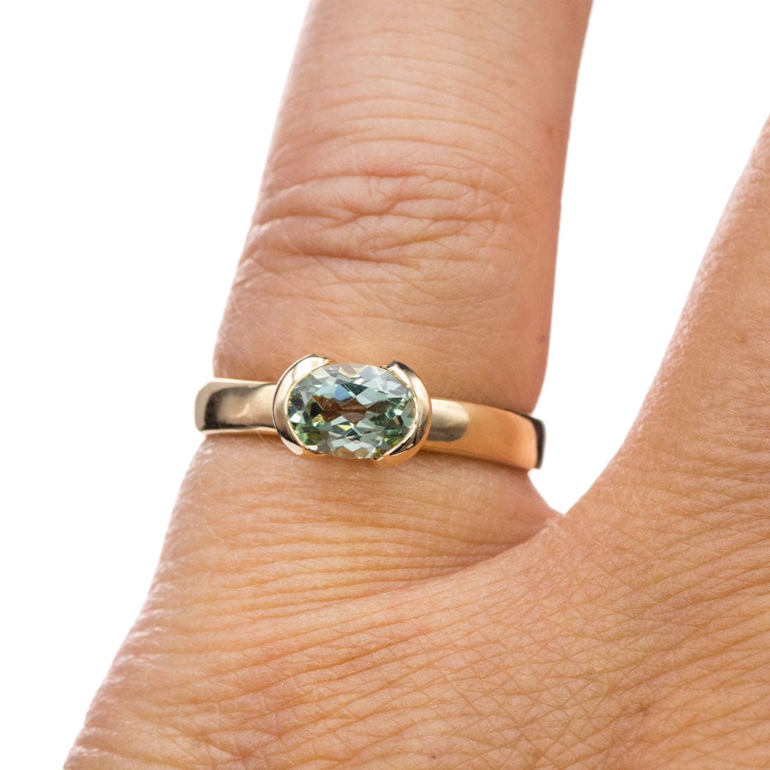 Oval Cut Lab Created Green Sapphire Gemstone Loose Gemstone by Nodeform