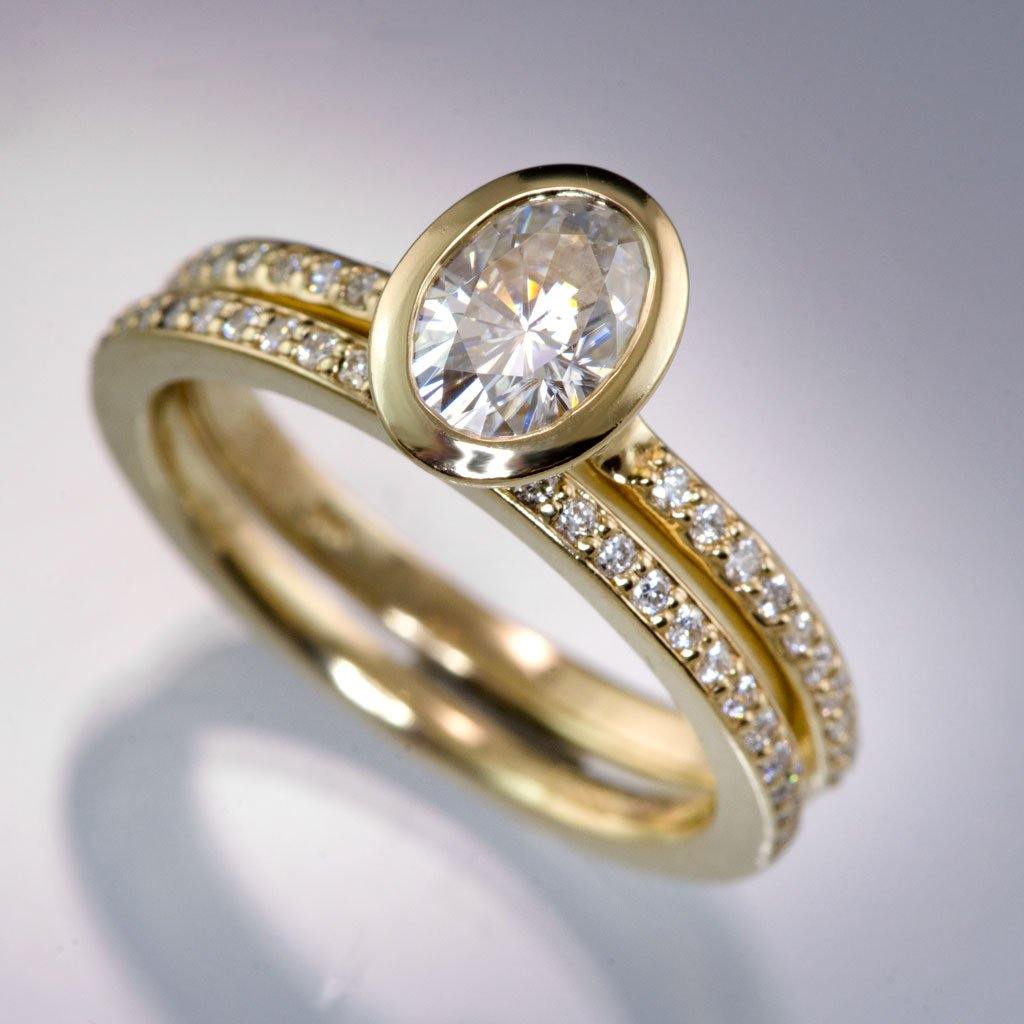 Half Eternity Diamond Micro Pave Wedding Ring Ring by Nodeform