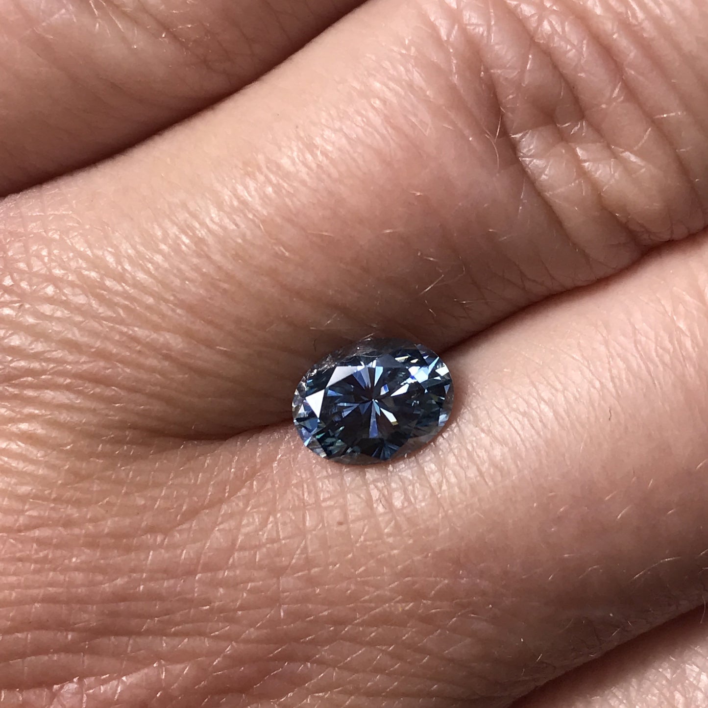 Oval Blue-Gray Moissanite Loose Stone Loose Gemstone by Nodeform