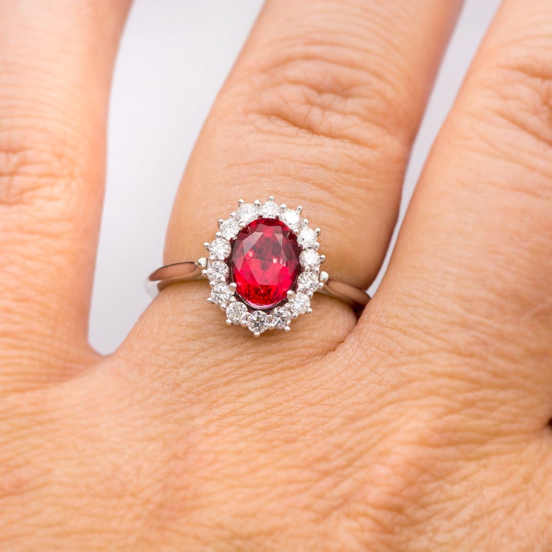 14K Gold over Silver Lab-Created Ruby and Pink & White Lab-Created Sapphire  Flower Ring - JCPenney